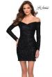 Picture of: Long Sleeve Off the Shoulder Sequin Short Dress in Black, Style: 29339, Main Picture
