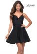 Picture of: Jersey Fit and Flare Dress with Draped V Neckline in Black, Main Picture