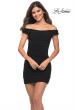 Picture of: Ruched Off the Shoulder Jersey Short Dress in Black, Main Picture