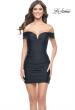 Picture of: Off the Shoulder Fitted Ruched Jersey Dress in Black, Style: 31741, Main Picture