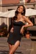 Picture of: Strapless Jersey Short Dress with Rhinestone Edge Detail in Black, Style 32627, Main Picture