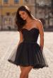 Picture of: Cute Homecoming Dress with Flared Skirt and Rhinestone Belt in Black, Style 32629, Main Picture