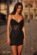 Picture of: Rhinestone Lace Short Dress with Bustier Top in Black, Style 32631, Main Picture