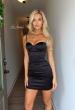 Picture of: Satin Lace-Up Mini Dress in Black, Style: 33260, Main Picture