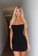 Picture of: Strapless Ruched Mini Dress with Sparkling Trim in Black, Style 33286, Main Picture