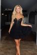 Picture of: Satin Lace-Up Mini Dress in Black, Style: 33318, Main Picture