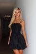 Picture of: Floral Applique Bubble Mini Dress in Black, Style 34140, Main Picture