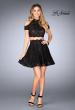 Picture of: Lace Two Piece Dress with Open Shoulders and Keyhole in Black, Style: 25021, Detail Picture 8