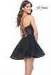 Picture of: Short Dress with Flared Skirt and Sheer Lace Bodice in Black, Style: 31769, Detail Picture 8