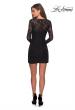 Picture of: Long Sleeve Lace Short Dress with Sheer Back Detail in Black, Style: 28232, Detail Picture 9