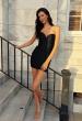Picture of: Strapless Sparkle Lace-Up Mini Dress in Black, Style 33931, Detail Picture 9