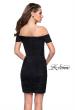 Picture of: Off the Shoulder Little Black Dress with Ruching in Black, Style: 26742, Back Picture