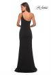 Picture of: One Shoulder Long Jersey Homecoming Dress in Black, Style: 28176, Back Picture