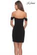 Picture of: Short Dress with Scalloped Off The Shoulder Sleeves in Black, Style: 28193, Back Picture