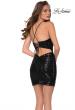 Picture of: Sequin Dress with High Neckline and Lace Up Back in Black, Style: 29276, Back Picture