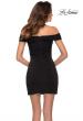 Picture of: Off the Shoulder Black Party Dress with Ruching in Black, Style: 29279, Back Picture