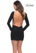Picture of: Long Sleeve Jersey Dress with Open Back in Black, Back Picture