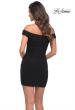 Picture of: Ruched Off the Shoulder Jersey Short Dress in Black, Back Picture