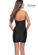 Picture of: Deep V Strapless Ruched Short Dress in Black, Style 30953, Back Picture