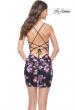 Picture of: Beautiful Print Sequin Dress with Lace Up Back in Black, Style: 31759, Back Picture