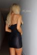 Picture of: Strapless Lace Applique Corset Cocktail Dress in Black, Style 33242, Back Picture