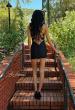 Picture of: Twist Front Sparkle Cutout Mini Dress in Black, Style: 33247, Back Picture