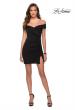 Picture of: Off the Shoulder Black Party Dress with Ruching in Black, Style: 29279, Detail Picture 1