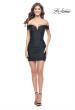 Picture of: Off the Shoulder Fitted Ruched Jersey Dress in Black, Style: 31741, Detail Picture 1