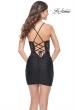 Picture of: Lace Bustier Top with Ruched Skirt and Lace Up Back in Black, Style: 31761, Detail Picture 1