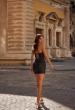 Picture of: Strapless Ruched Jersey Homecoming Dress in Black, Style 32625, Detail Picture 1