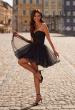 Picture of: Cute Homecoming Dress with Flared Skirt and Rhinestone Belt in Black, Style 32629, Detail Picture 1