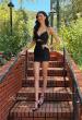 Picture of: Twist Front Sparkle Cutout Mini Dress in Black, Style: 33247, Detail Picture 1