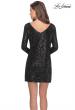 Picture of: Long Sleeve Sequined Shift Homecoming Dress in Black, Style: 28194, Detail Picture 2