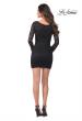 Picture of: Long Sleeve Stretch Lace Dress with Sheer Lace Back in Black, Detail Picture 2