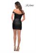 Picture of: Off the Shoulder Stretch Sequin Dress with Ruching in Black, Detail Picture 2