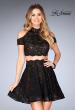 Picture of: Lace Two Piece Dress with Open Shoulders and Keyhole in Black, Style: 25021, Detail Picture 3