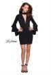 Picture of: Short Homecoming Dress with Tiered Bell Sleeves in Black, Style: 26639, Detail Picture 3