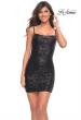 Picture of: Short Simple Sequin Dress with Square Neckline in Red, Detail Picture 3