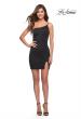 Picture of: One Shoulder Mini Dress with Slit in Black, Style 30927, Detail Picture 3