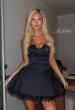 Picture of: Embellished Lace Trim Fit-and-Flare Mini Dress in Black, Style 34144, Detail Picture 3