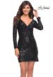 Picture of: Long Sequin Sequin Homecoming Dress with V-Neck in Black, Style: 29390, Detail Picture 4