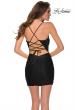 Picture of: Scoop Neckline Short Jersey Homecoming Dress in Black, Style: 29563, Detail Picture 4