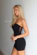 Picture of: Strapless Sparkle Mini Dress in Black, Style 33324, Detail Picture 4