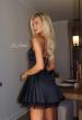 Picture of: Embellished Lace Trim Fit-and-Flare Mini Dress in Black, Style 34144, Detail Picture 4