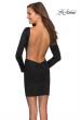 Picture of: Long Sleeve Dress with Wrap Skirt and Open Back in Black, Style: 28192, Detail Picture 5