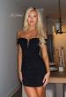 Picture of: Strapless Ruched Mini Dress in Black, Style 33250, Detail Picture 5