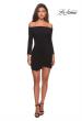 Picture of: Tight Homecoming Dress with Long Sleeves in Black, Style: 28182, Detail Picture 6