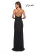 Picture of: Long Homecoming Dress with Slit and Criss Cross Back in Black, Style: 28206, Detail Picture 6