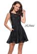 Picture of: Lace Short Dress with Rhinestones and Pockets in Black, Style: 26616, Detail Picture 7