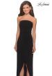 Picture of: Long Strapless Jersey Dress with Side Ruching in Black, Style: 28204, Detail Picture 7